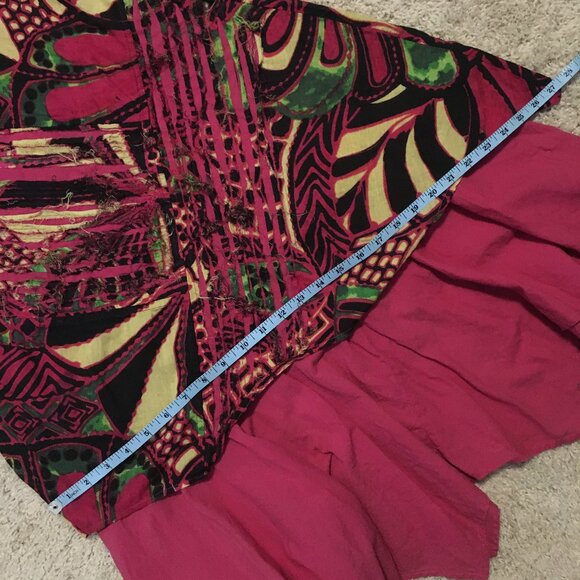 Pink Batik Womens Fairy Grunge Two Layer Handkerchief Hem Maxi Dress - Picture 11 of 16